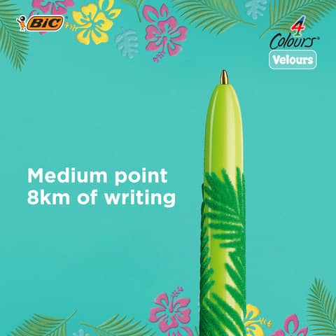 Penna a sfera a scatto BIC 4 Colours 1 mm -  Velours conf. 3 pz - 992579